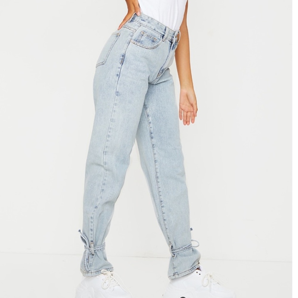 prettylittlething size 4 hem tie jeans never worn